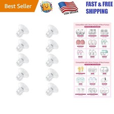 Customizable 10PC Breast Pump Flange Inserts - BPA-Free Silicone, Various Sizes