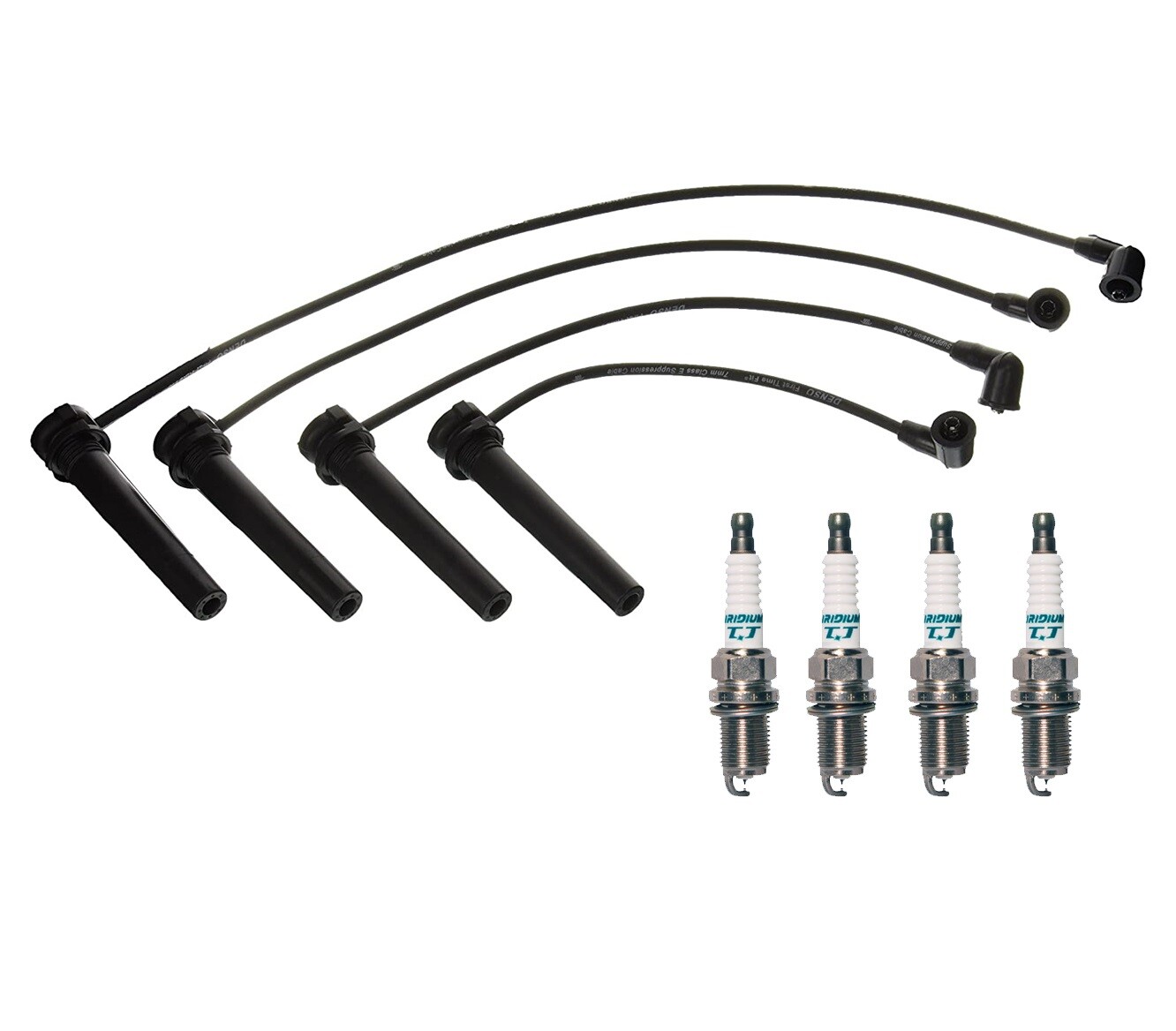 Denso Wire Set 7mm  4 Iridium TT Spark Plug 0.04 Kit For Nissan Altima 2.4L L4