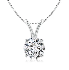 .50 ct. White Sapphire Round Solitaire Necklace in Solid Sterling Silver