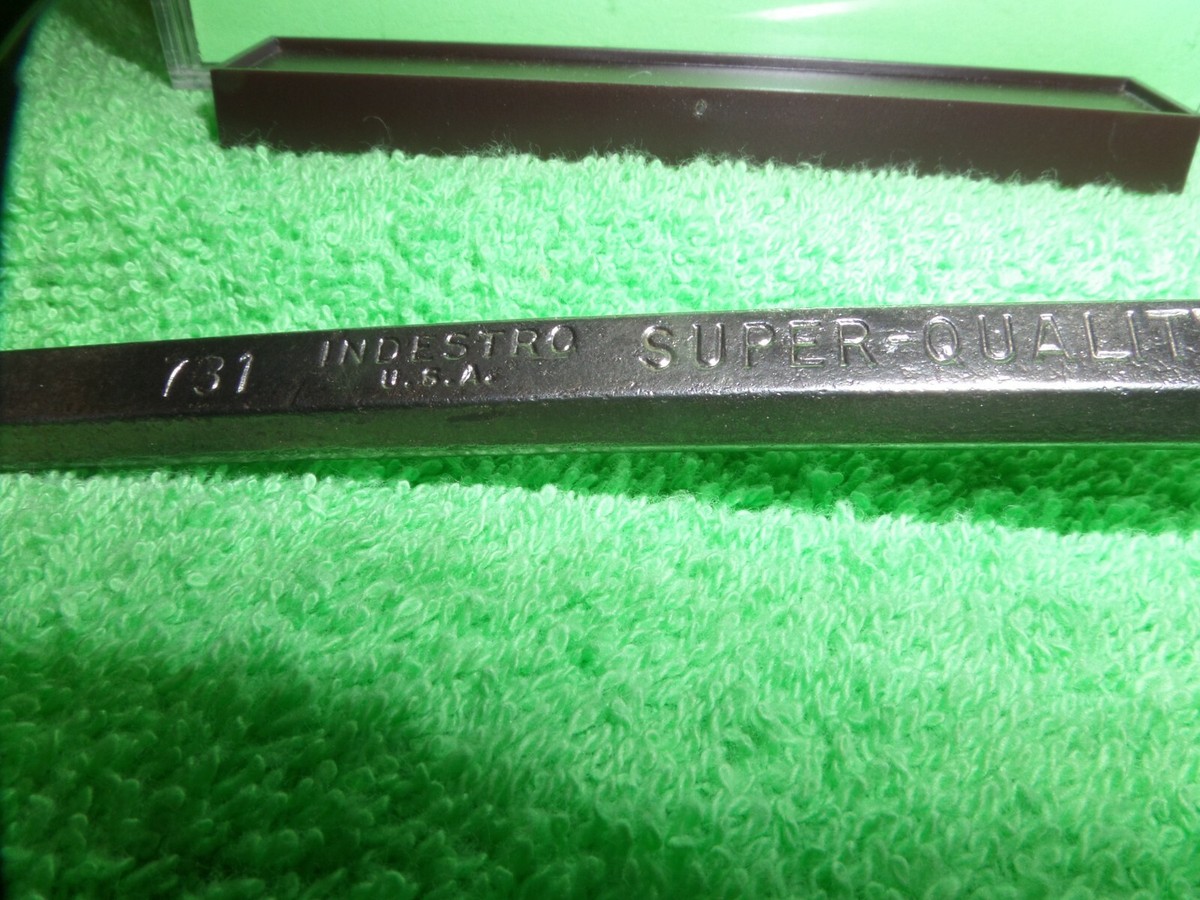 1937 Vintage Indestro Super 731 1/2 x 9/16 box-end Wrench ORIG