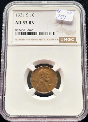1931-S  1C LINCOLN WHEAT CENT  "SAN FRANCISCO MINT"   NGC AU 53