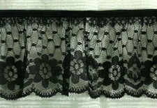 Gathered Black Lace 5.7 metres 2231 