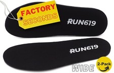  2 Pack WIDE RUN 619 Zero Drop Shoe Insoles - Cosmetic Blemish / THICK / Flat