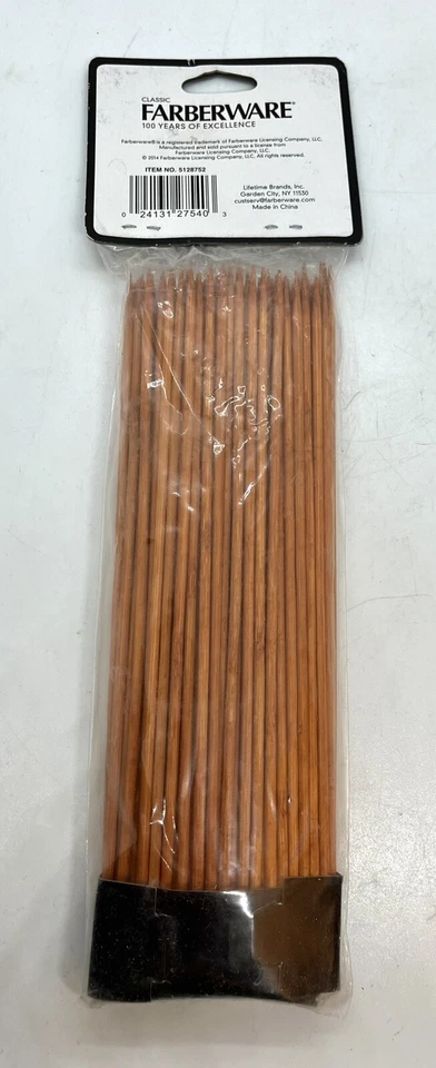 New & Sealed 8” Bamboo Skewers, Wooden Skewers Lot Of 100 Farberware - Image 3 of 4