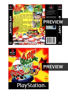 Ape Escape PlayStation PS1 Replacement Inlay Covers Front Back - Image 1 of 3