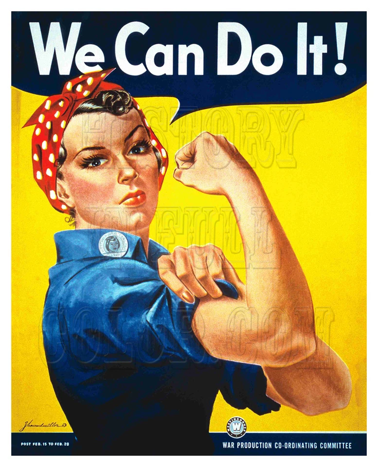 HISTORY IN FULL COLOR Rosie The Riveter WWII Poster Photo