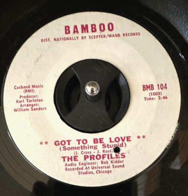 PROFILES, Got To Be Love / You Don't Care 45rpm BAMBOO 104 R&B  1969