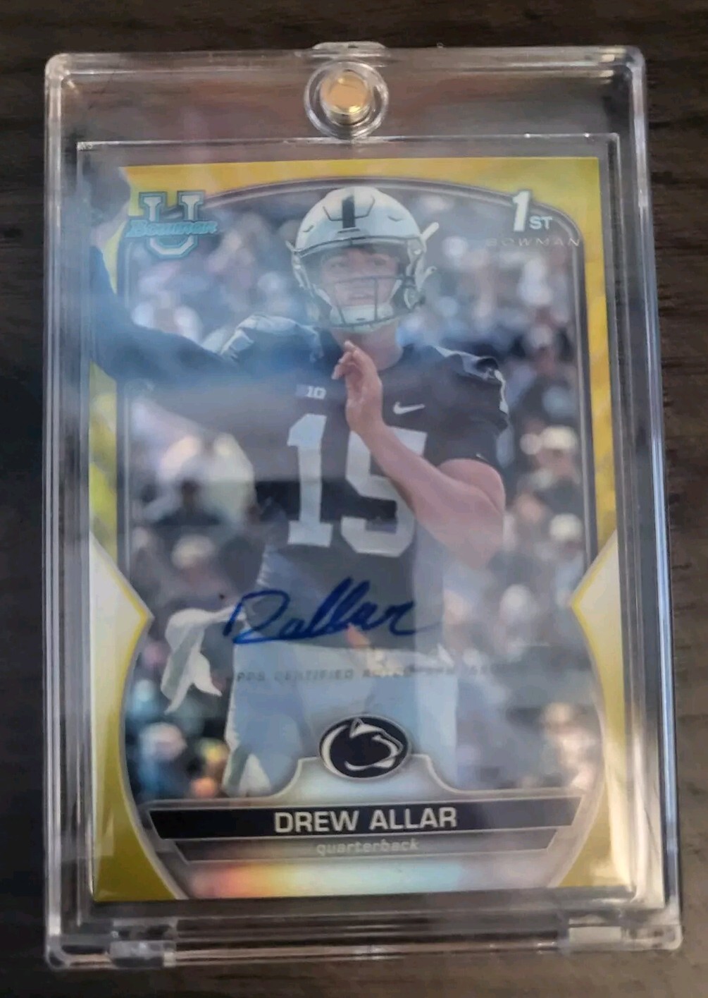 2022 Bowman Chrome U DREW ALLAR Yellow /75 1st Auto Refractor
