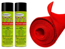 12FT x 45" RED Carpet ROLL + 2 CANS 777 Glue FOR Polymat S35 Latex backed
