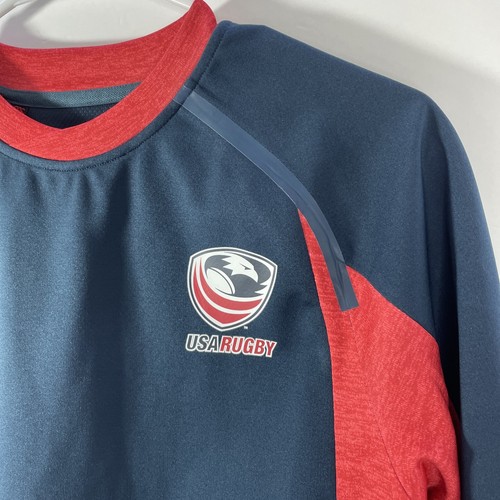 Official USA Rugby Vaposhield Tech Drill Top - Canterbury - Navy/Red - XS - Picture 4 of 11