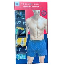 mens Tommy Hilfiger woven boxers 4 pack 100 cotton size S 28-30 NIB