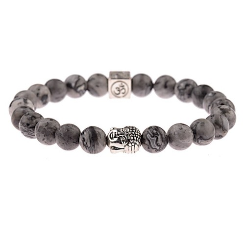 Charm Buddha Evil Eye Bracelet for Women Men Round Chakra Stone Beads Jewelry - Foto 30 di 34