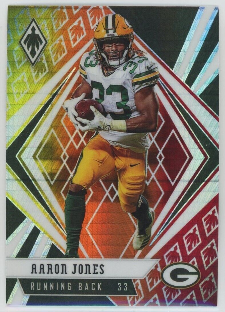 2020 Panini Phoenix Aaron Jones Fire Burst Parallel Green Bay Packers #20