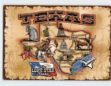 Postcard Texas – The Lone Star State – Map