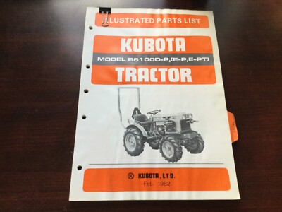 Kubota Model B6100-P (E-P, E-PT) Tractor Illustrated Parts List