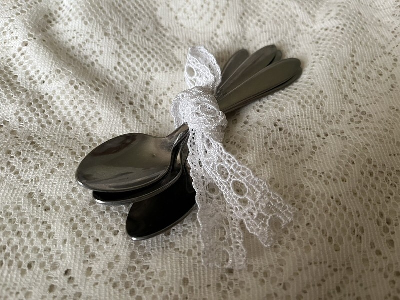 Vintage BABY SPOONS HB Co Solid Stainless Steel 1970s Set USA - Estate Heirlooms