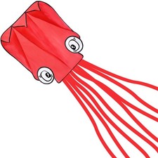 Large Red Octopus Kite  Easy-Fly Design for with 328ft Line, Giant Beach Kite...