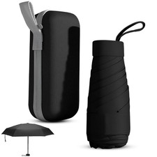 Mini Folding Umbrella with Case, Lightweight Portable Umbrella, Light Compact Ra