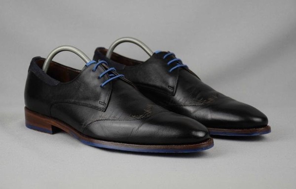 Men Floris Van Bommel Heels Black Leather 40