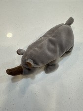 Ty Beanie Babies SPIKE the Rhino Beanbag Plush Stuffed Animal Toy - No Tag 