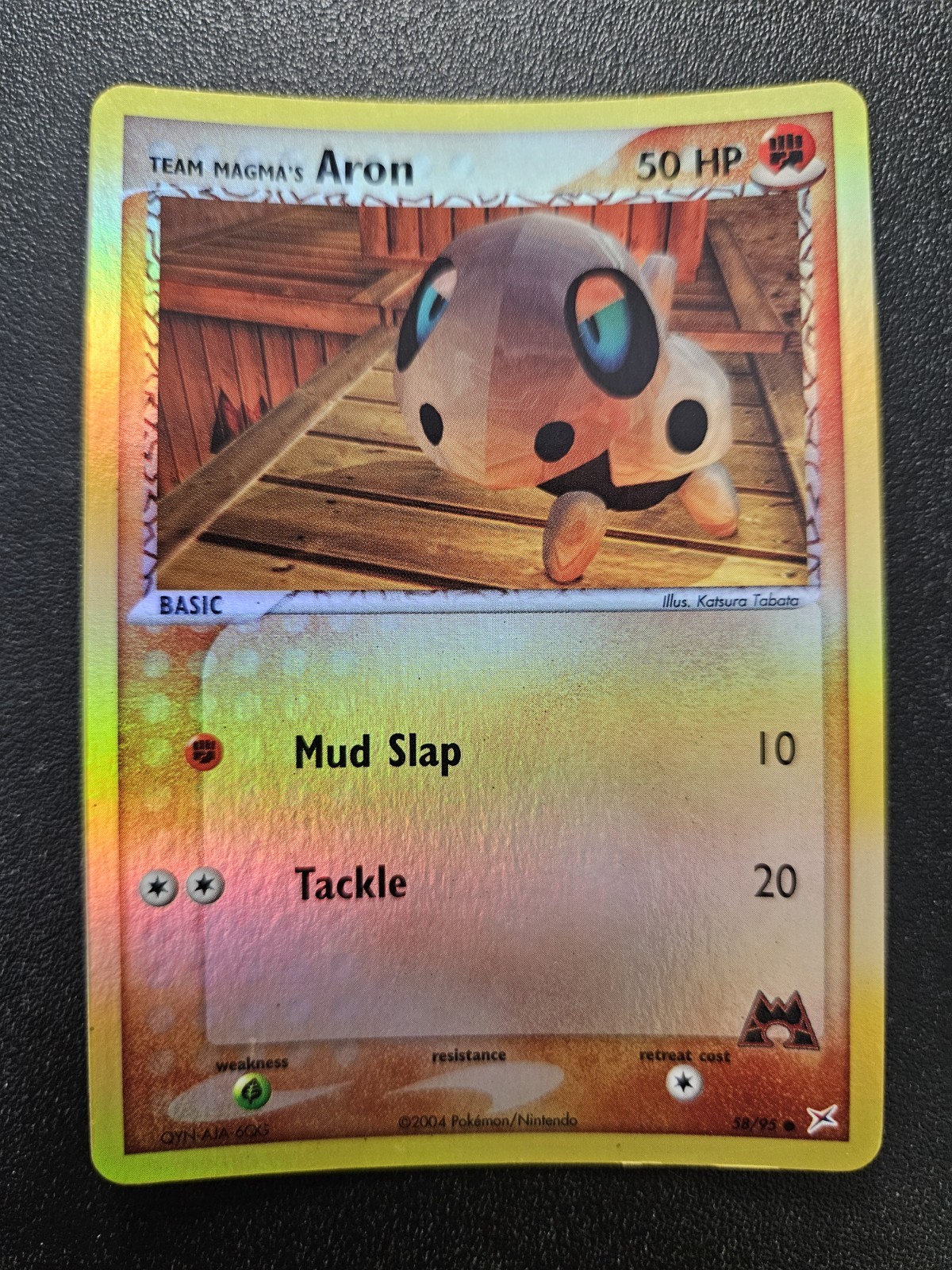 Pokemon EX Team Magma vs Team Aqua Team Aqua's Aron Reverse Holo 58/95 NEAR MINT