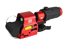 Tactical Red Dot Sight XPS3 Type + G33 3x Magnifier STS Mount Combo Red/Black