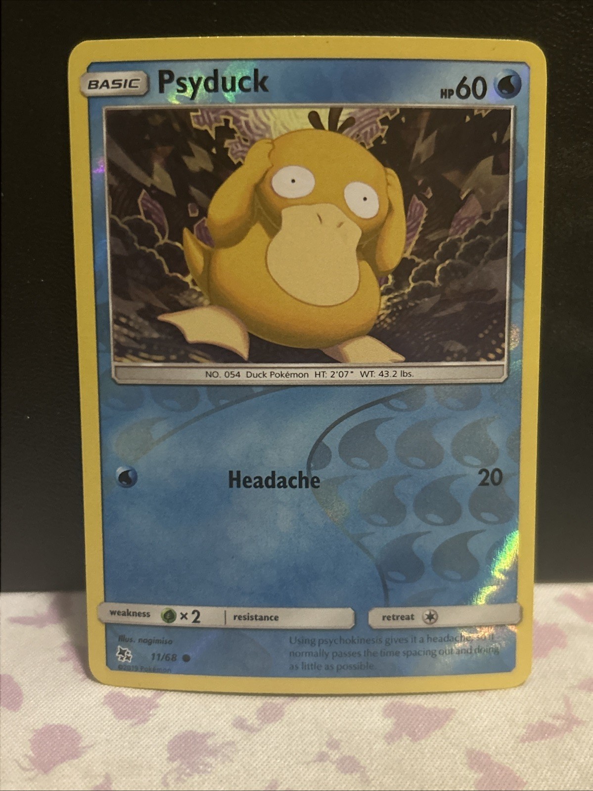 Psyduck Reverse Holo Common Hidden Fates 11/68 NM