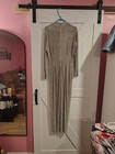 Women’s Size XL Regular Silver Metallic Mesh Rhinestone Mock Neck Jumpsuit — photo 3