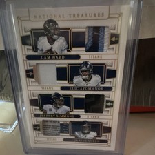 2025 Panini National Treasures NFL Gear Quad Materials /10 Titans Cam Ward