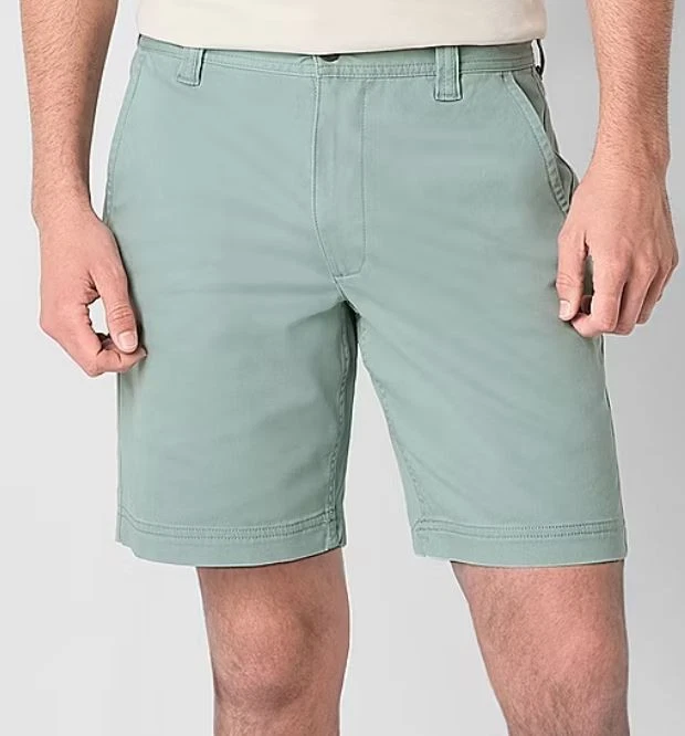 St. John's Bay Men's 9" Mid Rise Stretch Fabric Chino Shorts Jadestone Size W44