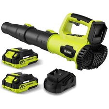 21V Cordless Leaf Blower with 2 Batteries & Fast Charger - Effortless Yard Care