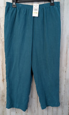 Alfred Dunner Pants Women Plus 18W Peacock Pull On Elastic Waist Comfort NWT