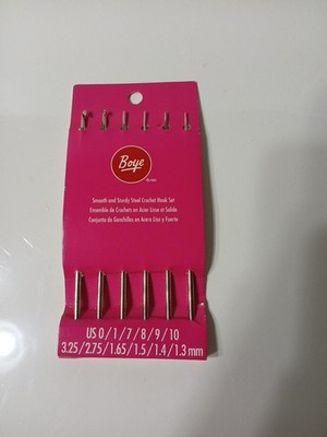 New Boye Steel Crochet Hook Set 0-10. Set Of Six. 0-10.
