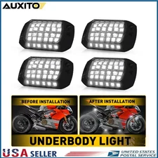 4x Pure White LED Rock Lights Underbody Glow Lamp for Offroad SUV Pickup Truck H