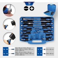 Brilliant Tools BT034012 Schraubendreher-Set 12Teilig Schlitz, Kreuzschlitz ...