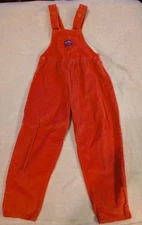 VINTAGE OshKosh B'gosh Overalls Youth 6 Pink Corduroy Bow Made USA 80s 90s 