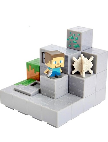 MINECRAFT MINING MOUNTAIN CAVE BIOME COLLECTION SET 1 / 4 STEVE FIGURE MISB 2016 - Picture 4 of 6