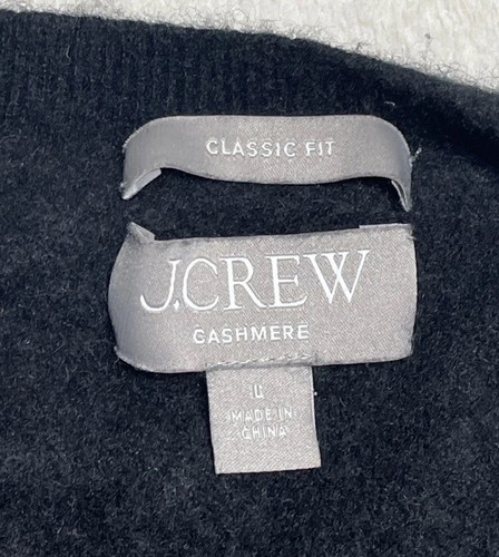 J Crew Cashmere Sweater Girl's Size Large Black Long Sleeve Super Soft Pullover - Picture 3 of 6
