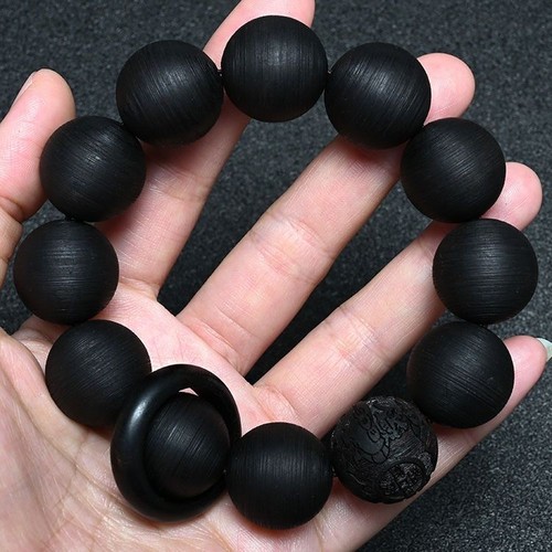 Pulsera Vietnam Cuentas Madera 20mm 12 Cuentas Tornillo Patrón Kirin Estilo Joyería - Imagen 4 de 4