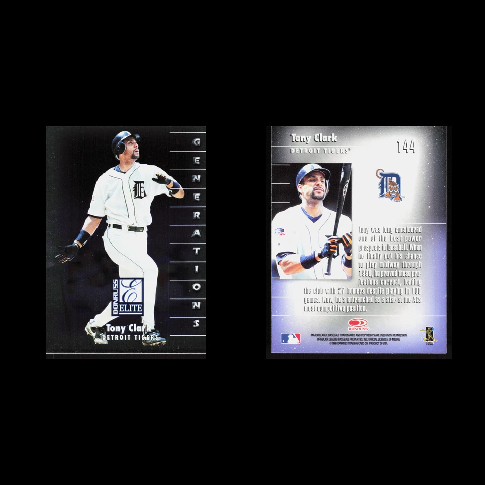 Tony Clark #144 1998 Donruss Elite Detroit Tigers Baseball Card MLB - Image 3 of 3
