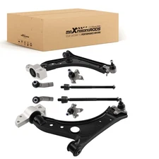 8pc Front Lower Control Arms + Ball Joints + Tie Rods For Audi A3 Eos Golf Jetta