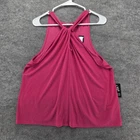 Express Tank Top Womens Large Pink Halter Neck Keyhole Back Made USA NWT
