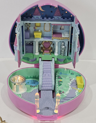 Vintage Polly Pocket Light-up Starlight Castle Bluebird 1992- Complete with Swan