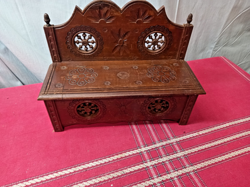 Chaise Coffre Miniature Poupée – Breton – France Vintage