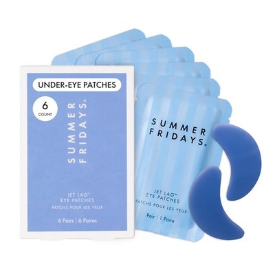 Summer Fridays Jet Lag Hydrating Eye Patches - De-puffing 6 Count (Pack of 1)