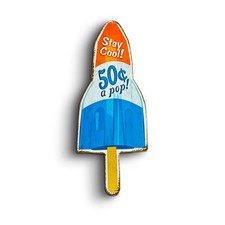 Blechschild Ice Rocket geprägt  Rakete Eis Nostalgie Diner Cafe Reklame 36x14cm