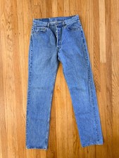 VTG Levi  s 501 Denim Jeans Mens 34x36 90s Made in USA Button Fly Light Blue Wash