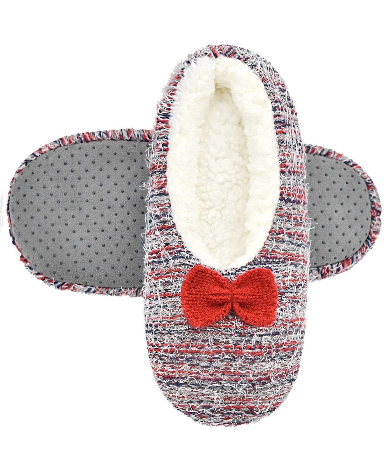 Womens Cozy&Warm Soft Sole Slipper Socks with Grippers-Fuzzy Fleece Lined Hou...