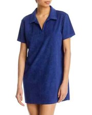 Wayf Navy Terry Polo Shirt Dress Womens L14529 Size S