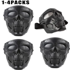 1-4Pcs Tactical Skull Full Face Mask CS Airsoft Paintball Halloween Cosplay Mask